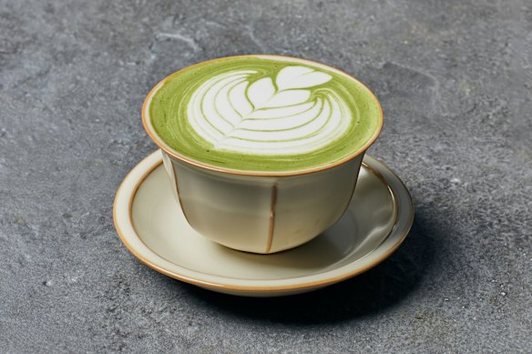 Matcha latte made with ceremonial-grade matcha from the dedicated matcha bar.